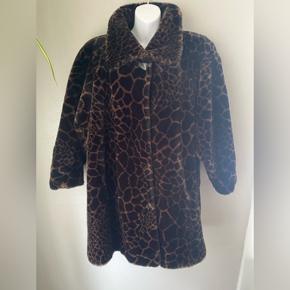 80's Leopard Print Faux Fur Coat - Picture 2 of 3